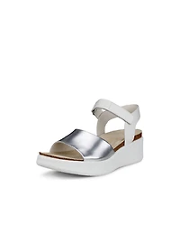 Women's ECCO® Flowt Leather Cork Heeled Wedge Sandal