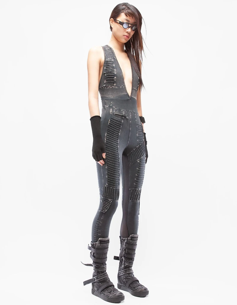 DEMOBAZA WOMEN OVERALL TIME WORN BLACK F23