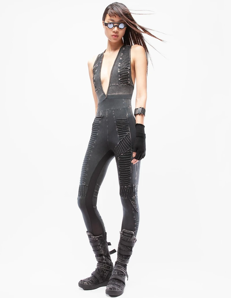 DEMOBAZA WOMEN OVERALL TIME WORN BLACK F23