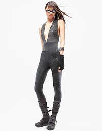 DEMOBAZA WOMEN OVERALL TIME WORN BLACK F23