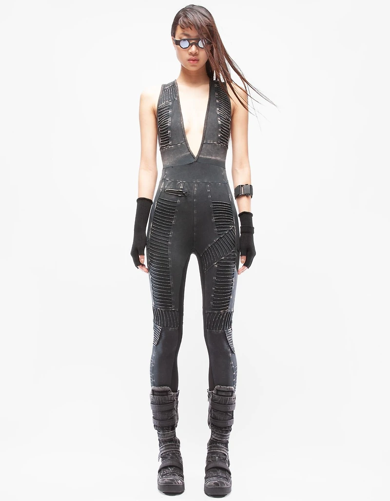 DEMOBAZA WOMEN OVERALL TIME WORN BLACK F23