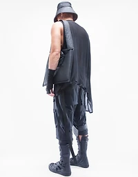 Limited edition  Super detailed slightly waxed elastic denim hooded ov