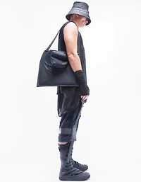 Limited edition  Super detailed slightly waxed elastic denim hooded ov