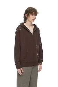 DOMREBEL M ZIP KNIT HOODIE F25 BROWN