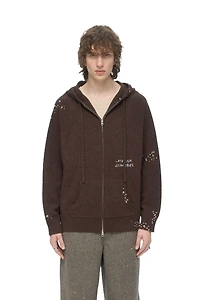 DOMREBEL M ZIP KNIT HOODIE F25 BROWN