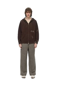 DOMREBEL M ZIP KNIT HOODIE F25 BROWN