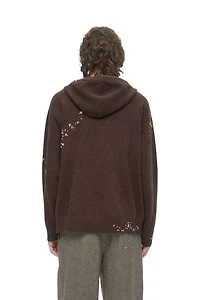 DOMREBEL M ZIP KNIT HOODIE F25 BROWN