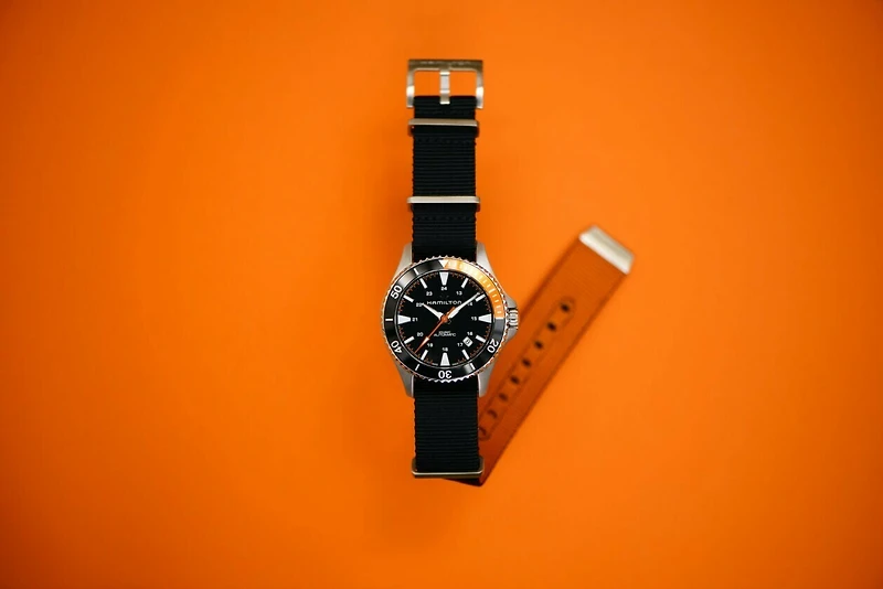 Hamilton Khaki Navy H82305931 | Swiss Automatic Watch | Kavar Jewellers Brampton