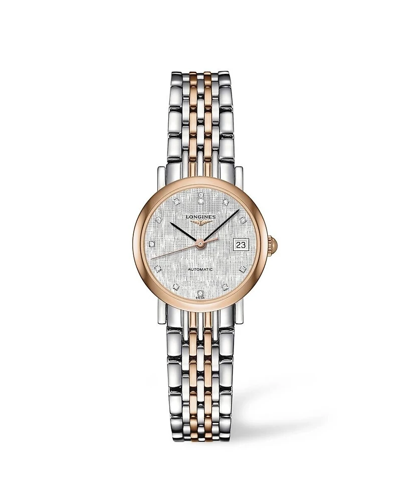 The Longines Elegant Collection White Dial 18KT Gold Cap 25MM Automatic L43095777