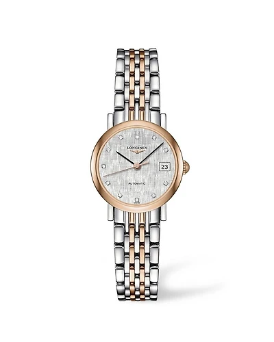 The Longines Elegant Collection White Dial 18KT Gold Cap 25MM Automatic L43095777