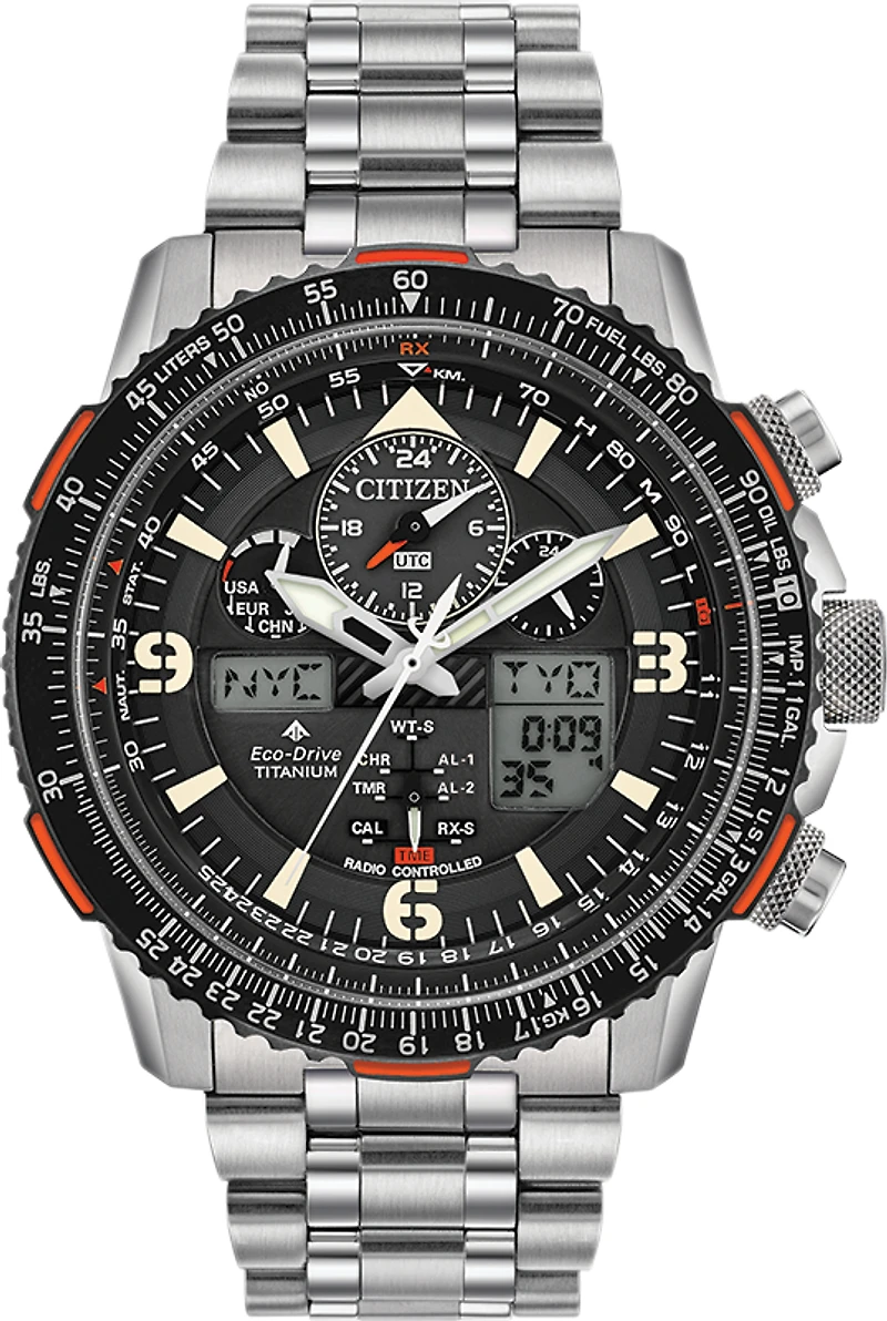 Promaster Skyhawk A-T Black Dial 45MM Eco-Drive JY8108-53E