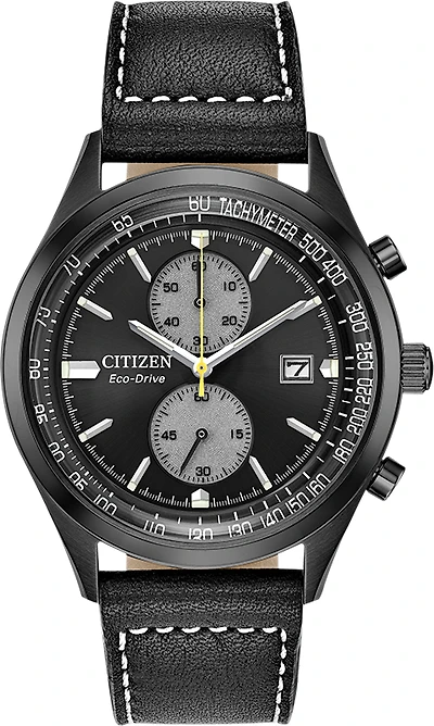 Chandler Vintage Chrono Black Dial 43MM Eco-Drive CA7027-08E