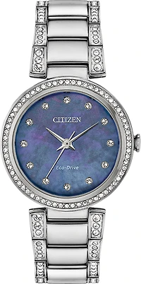 Silhouette Crystal Mother of Pearl Dial  28MM Eco-Drive EM0840-59N