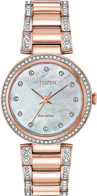 Silhouette Crystal Mother of Pearl Dial 28MM Eco-Drive EM0843-51D