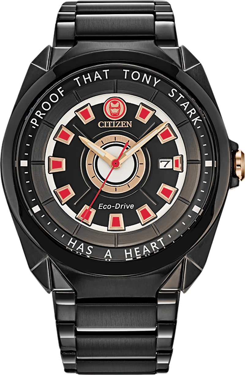 Citizen Tony Stark "I Love You 3000' Special Edition Black Dial 43MM Eco-Drive AW1017-58W
