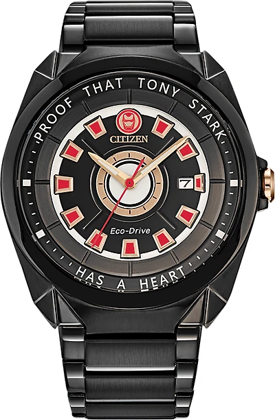 Citizen Tony Stark "I Love You 3000' Special Edition Black Dial 43MM Eco-Drive AW1017-58W