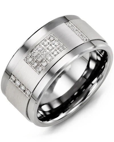MJD MOD - Men's Wide Diamond Wedding Band