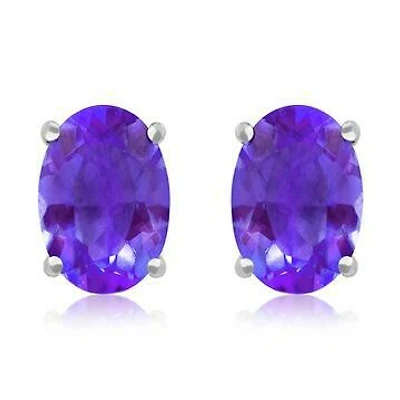 Oval Amethyst Earrings 14KT Gold
