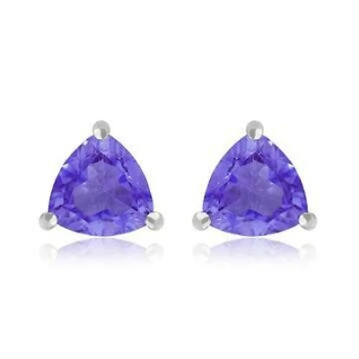 Triangular Amethyst Earrings 14KT Gold