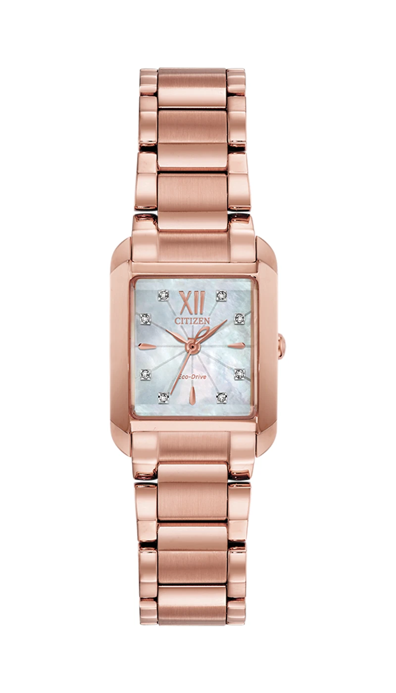 Bianca White Mother of Pearl Dial 28MM Eco-Drive EW5553-51D