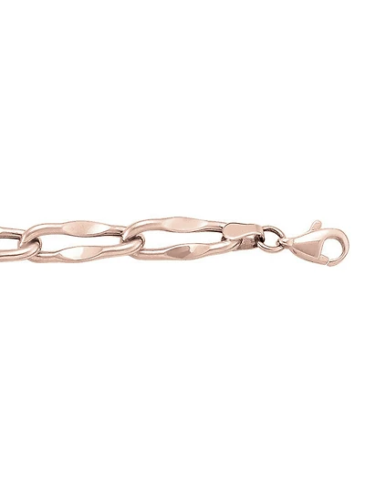 Pink Gold Fancy Hollow Link Bracelet 14KT