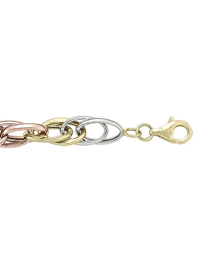Tri Colour Hollow Fancy Bracelet 14KT