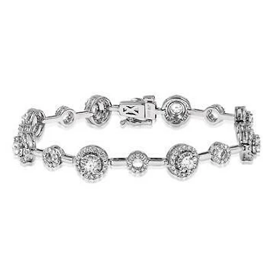 Diamond Halo Bracelet White Gold
