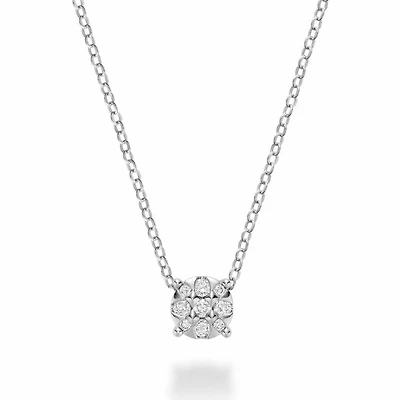 Illusion Diamond Pendant White Gold