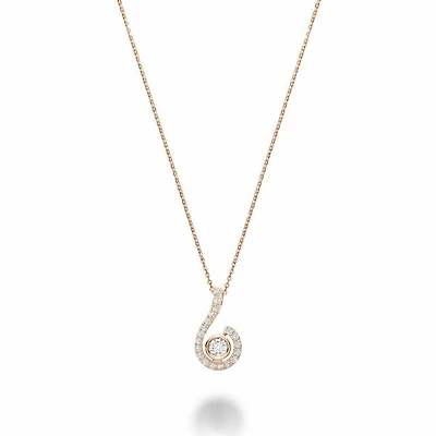 Drop Diamond Pendant Rose Gold