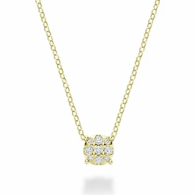 Illusion Diamond Pendant Yellow Gold