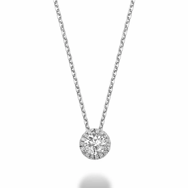Martini Cup Diamond Halo Pendant 0.35 CTDI White Gold