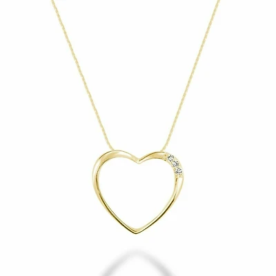 Diamond Heart Pendant 0.05CTDI Yellow Gold