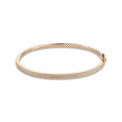Micro Pave Bangle Bracelet 1.00CTDL Rose Gold