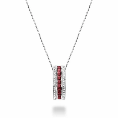 Ruby & Diamond Pendant 0.17CTDI White Gold