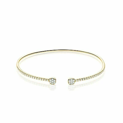 Open Pave Diamond Bangle 0.50CTDI Yellow Gold