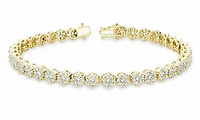 Cluster Diamond Tennis Bracelet 3.00CTDI Yellow Gold