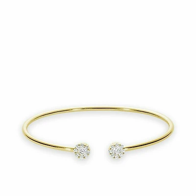 Cluster Diamond Bangle 0.50CTDI Yellow Gold