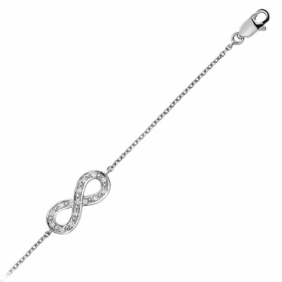 Infinity Diamond Bracelet 0.06CTDI White Gold