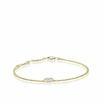 Solitaire Diamond Bracelet 0.15CTDI Yellow Gold