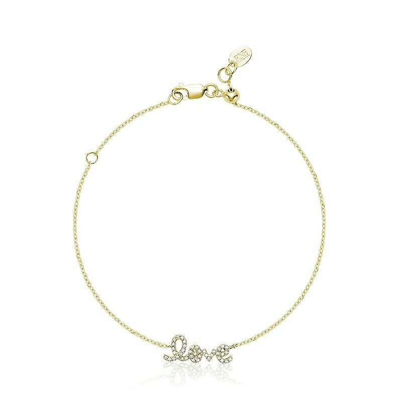 Mini "Love" Diamond Bracelet 0.11CTDI Yellow Gold
