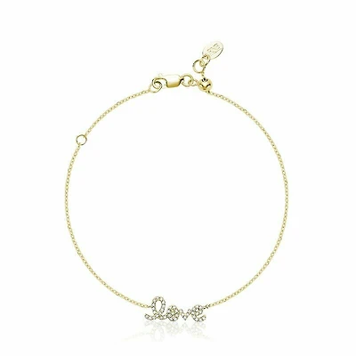 Mini "Love" Diamond Bracelet 0.11CTDI Yellow Gold