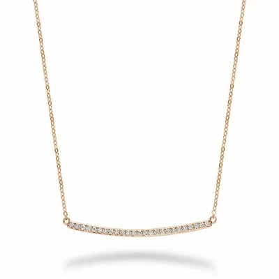 Bar Diamond Necklace 0.25CTDI Rose Gold