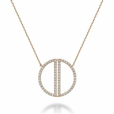Fashion Diamond Necklace 1.00CTDI Rose Gold