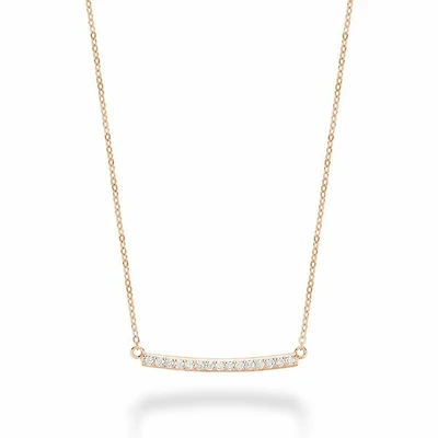 Bar Diamond Necklace 0.15CTDI Rose Gold