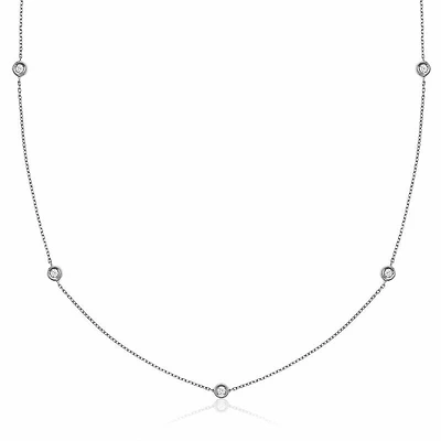 Bezel Diamond by the Yard Necklace 0.25CTDI White Gold