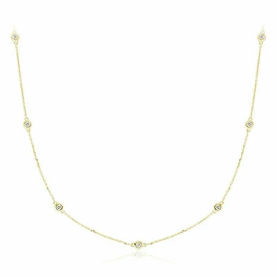 Diamond by the Yard Necklace 0.50CTDI Yellow Gold