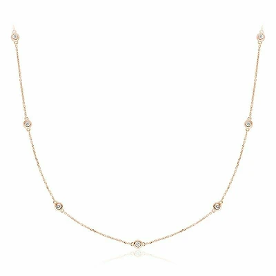Diamond by the Yard Necklace 0.25CTDI Rose Gold