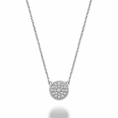 Round Diamond Necklace 0.10CTDI White Gold