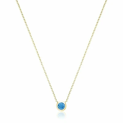 Bezel Set Topaz Necklace Yellow Gold