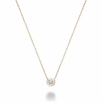 Bezel Set Diamond Necklace 0.15CTDI Rose Gold